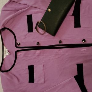 EUC Misook lilac cardigan.  Women large. 100% acrylic fabric.  Qrtr sleeves